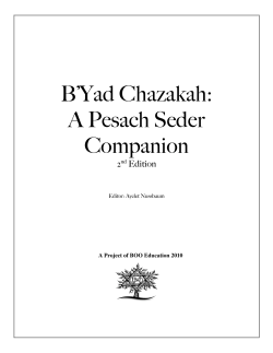 B`Yad Chazakah: A Pesach Seder Companion
