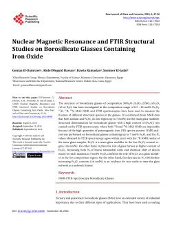 Nuclear Magnetic Resonance and FTIR Structural Studies on