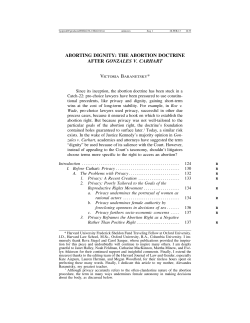 aborting dignity: the abortion doctrine after gonzales v. carhart