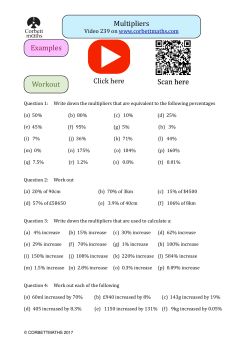 Multipliers Examples Workout