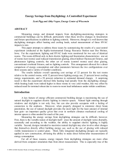 Energy Savings from Daylighting: A Controlled Experiment