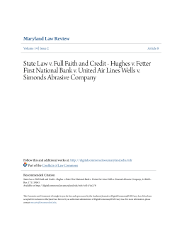 State Law v. Full Faith and Credit