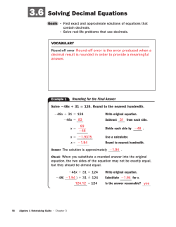 Solving Decimal Equations