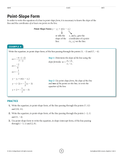 Point-Slope Form