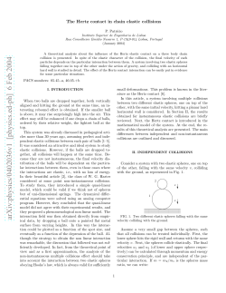 The Hertz contact in chain elastic collisions