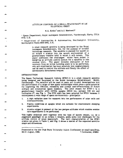 Attitude Control of a Small Spacecraft in an Elliptical Orbit