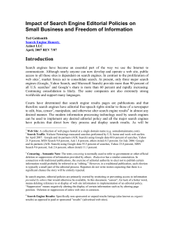 Impact of Search Engine Editorial Policies on Small Business and