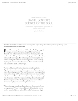 Daniel Dennett`s Science of the Soul - The New