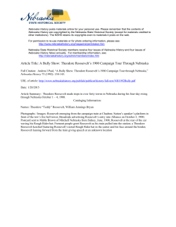 Theodore Roosevelt`s 1900 Campaign Tour Through Nebraska