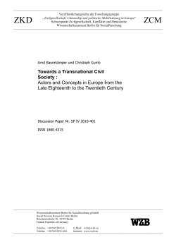 Towards a Transnational Civil Society : Actors and