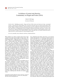 In defense of (some) trait theories: Commentary on Hogan and