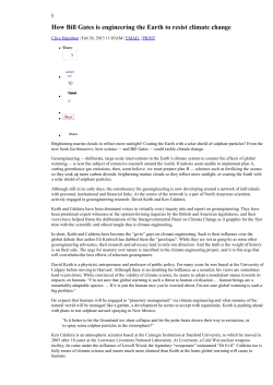 How Bill Gates is engineering the Earth to resist