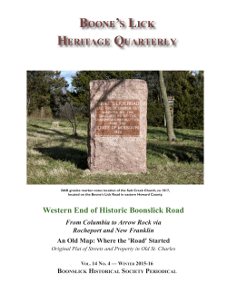 boone`s lick heritage quarterly