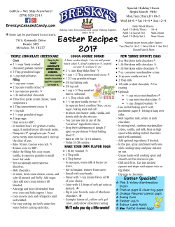 Easter Recipe Sheet - Bresky`s Baking and Candy Making Supplies