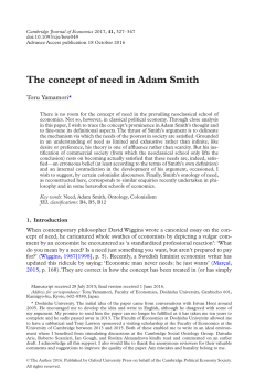 The concept of need in Adam Smith