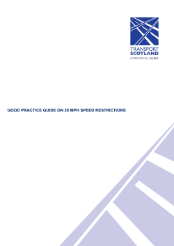 good practice guide on 20 mph speed restrictions