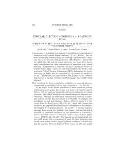 FEDERAL ELECTION COMMISSION v. BEAUMONT et al. certiorari
