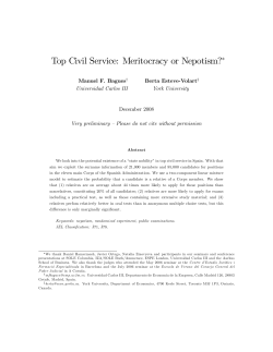 Top Civil Service: Meritocracy or Nepotism?*
