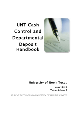 UNT Cash Control and Departmental Deposit Handbook