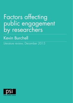 Factors affecting public engagement by researchers