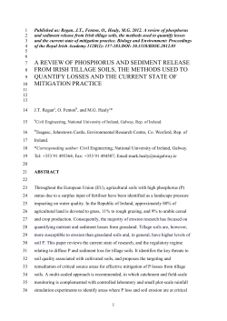 DETERMINING PHOSPHORUS AND SEDIMENT RELEASE RATES