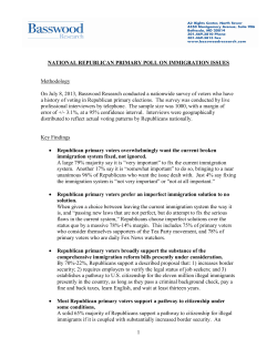 1 NATIONAL REPUBLICAN PRIMARY POLL ON IMMIGRATION