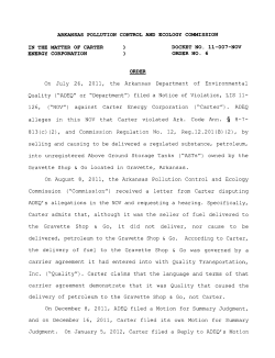 arkansas pollution control and ecology commission in the matter of