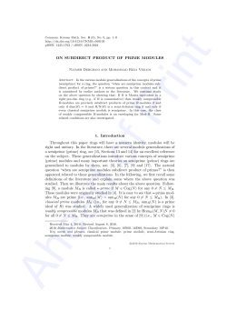 ON SUBDIRECT PRODUCT OF PRIME MODULES 1. Introduction