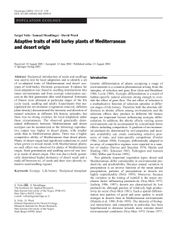 Adaptive traits of wild barley plants of Mediterranean and desert origin