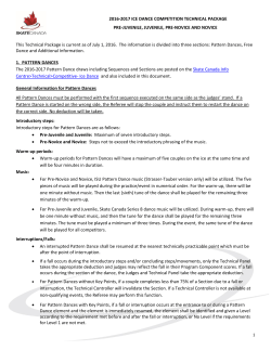 2016-2017 Ice Dance Competition Technical Package, Pre