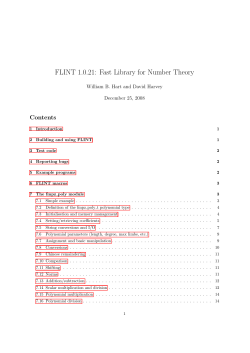 FLINT 1.0.21: Fast Library for Number Theory
