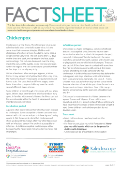 Chickenpox - The Sydney Children`s Hospitals Network