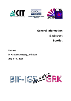 BIF-IGS and GRK Information Booklet - (GRK) 2039