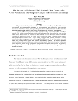 The Success and Failure of Ethnic Parties in New Democracies