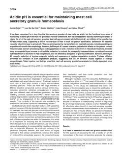 Acidic pH is essential for maintaining mast cell secretory
