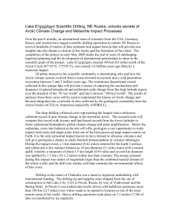 Lake El`gygytgyn Scientific Drilling, NE Russia unlock secrets of