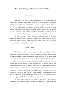 The athletic Victory as a Value in the Pindaric Odes