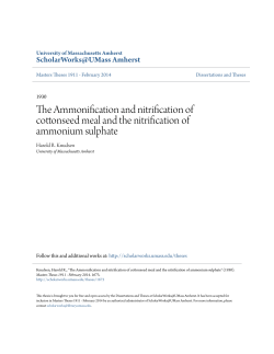 The Ammonification and nitrification of cottonseed meal and the