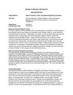 Detroit Children`s Choir and Detroit Symphony Orchestra Job