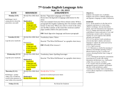 7th Grade English Language Arts