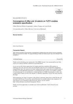 Convergence of cMyc and &beta;‐catenin on Tcf7l1 enables endoderm