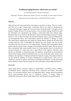 Traditional aging theories: which ones are useful?