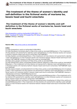 The treatment of the theme of women`s identity and self