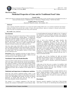 Medicinal Properties of Lime and its Traditional Food Value