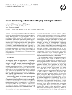 Strain partitioning in front of an obliquely convergent indenter