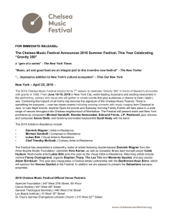 The Chelsea Music Festival Announces 2016 Summer Festival, This