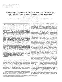 Mechanisms of Induction of Cell Cycle Arrest and