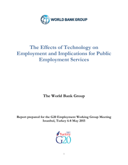The Effects of Technology on Employment and - G20