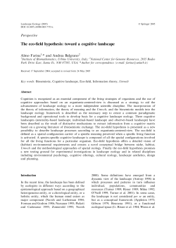 The eco-field hypothesis: toward a cognitive landscape