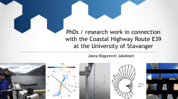 PhDs / research work in connection with the Coastal Highway Route